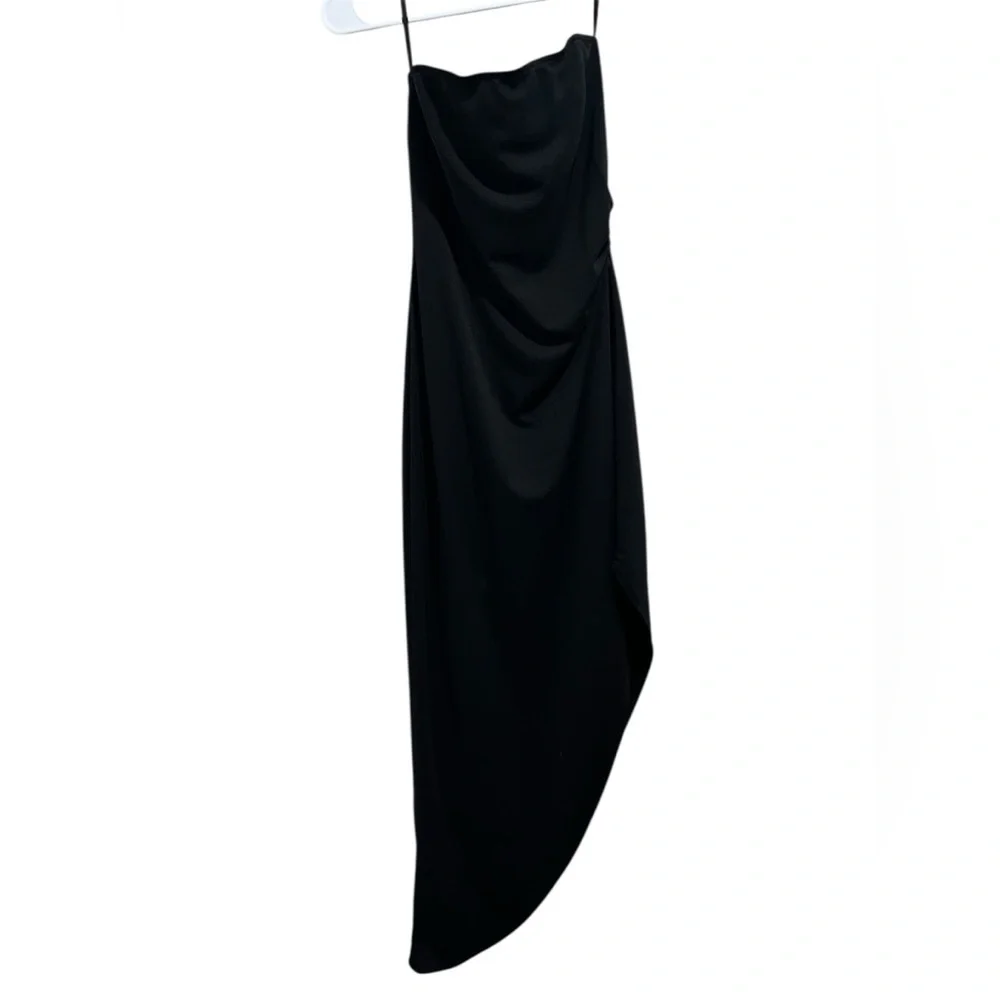 Vintage Bebe Y2K Cowl Neck Asymmetrical Midi Dress size-small. - Picture 2 of 7